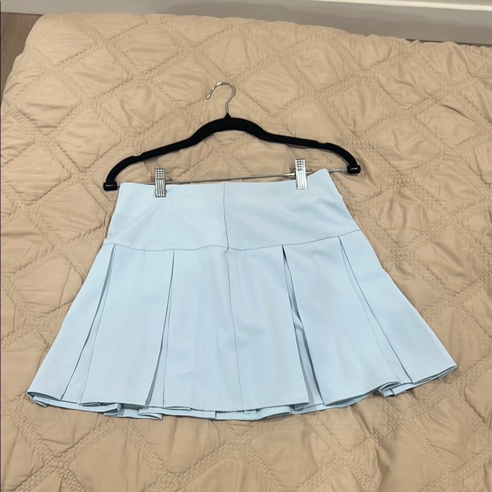Light Blue Pleated Skirt
